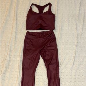 Fabletics Burgundy Activewear Set